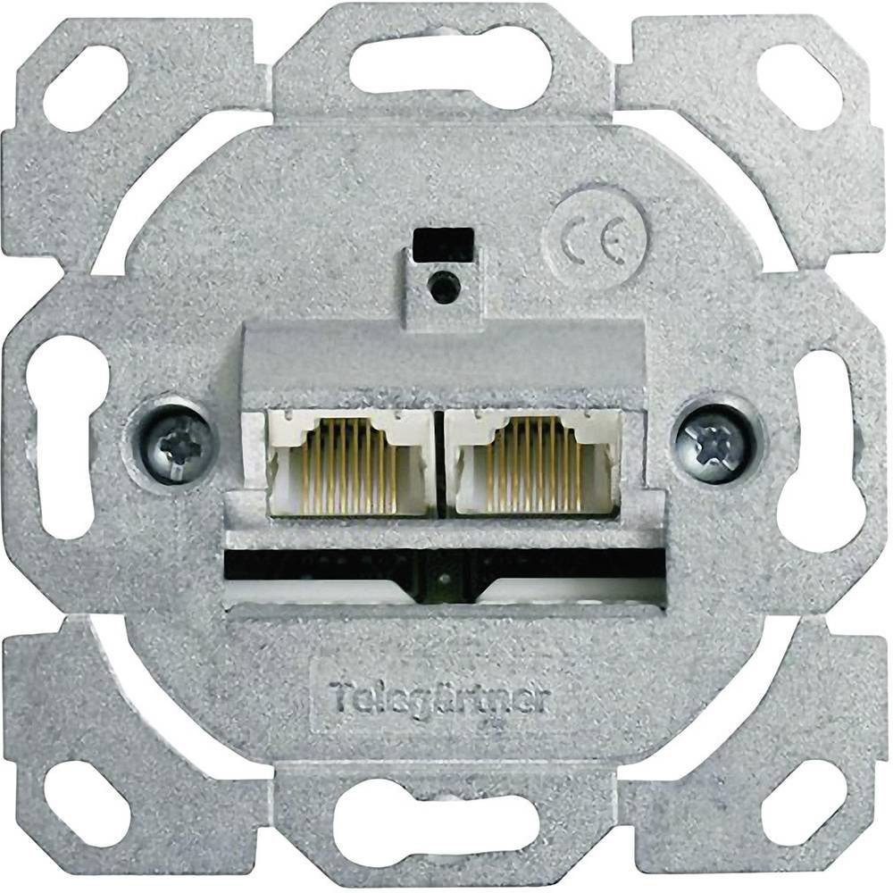 Telegärtner Telegartner AMJ45 2-fach Cat.6 ohne Kompakt Netzwerk-Adapter, Platte
