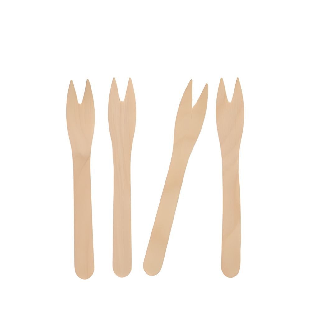 PAPSTAR Einweggabel Snack-Gabeln, Holz pure 12,1 cm 500 Stk