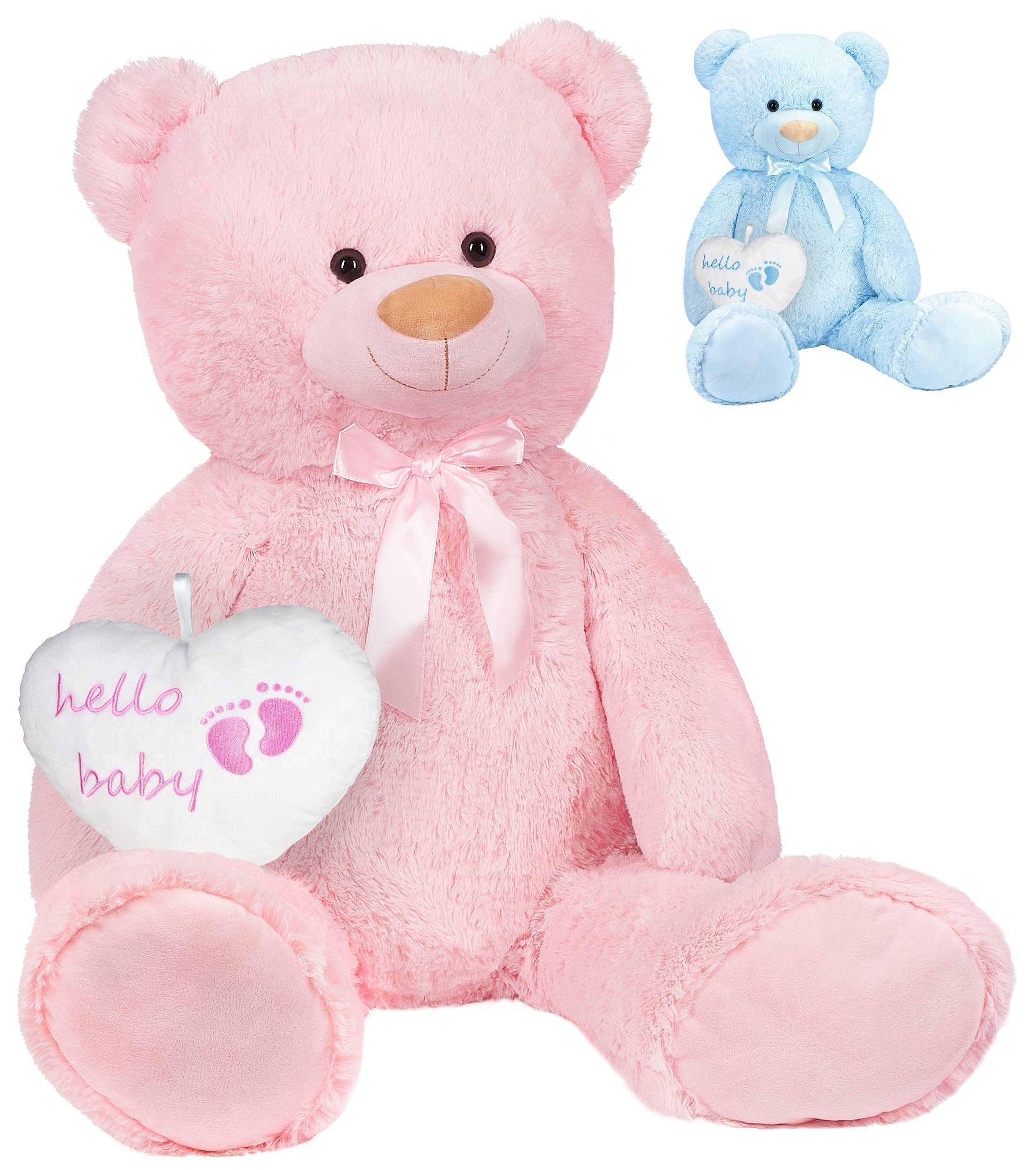 BRUBAKER Kuscheltier »XXL Teddybär 100 cm groß mit Hello Baby Herz« (1-St),  großer Teddy Bär, Stofftier Plüschtier online kaufen | OTTO