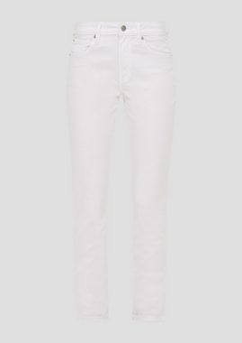 QS Stoffhose Jeans / Regular Fit / Mid Rise / Slim Fit Label-Patch