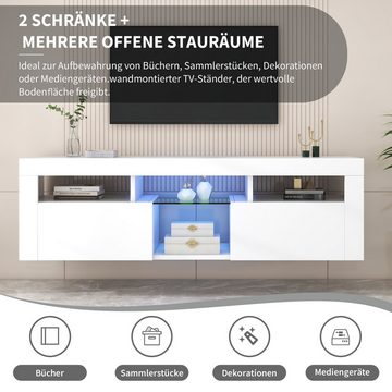 Gotagee TV-Schrank 140cm Hochglanz-TV-Panel Modern TV-Schrank TV lowboard Beistellschrank eine vielseitige Aufbewahrungslösung für Ihr Wohnzimmer