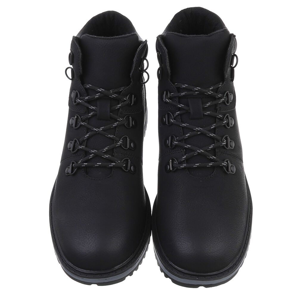 Coolwalk Herren Schnürschuhe Freizeit Stiefelette (88491816) Blockabsatz Boots in Schwarz – Bild 4 von 5