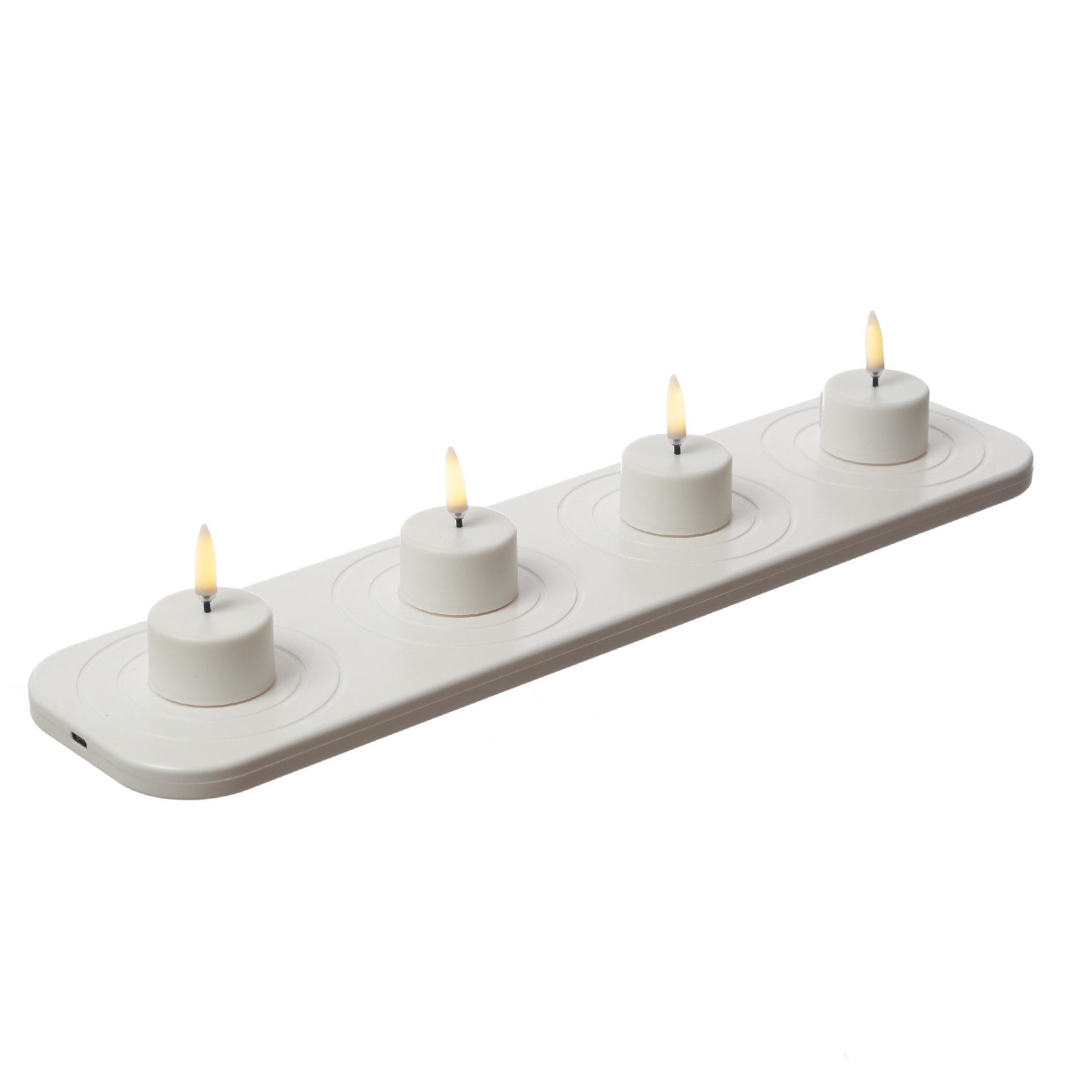 UYUNI Lighting LED-Kerze LED Mini Teelichter 4 Stück mit Ladestation Timer günstig online kaufen