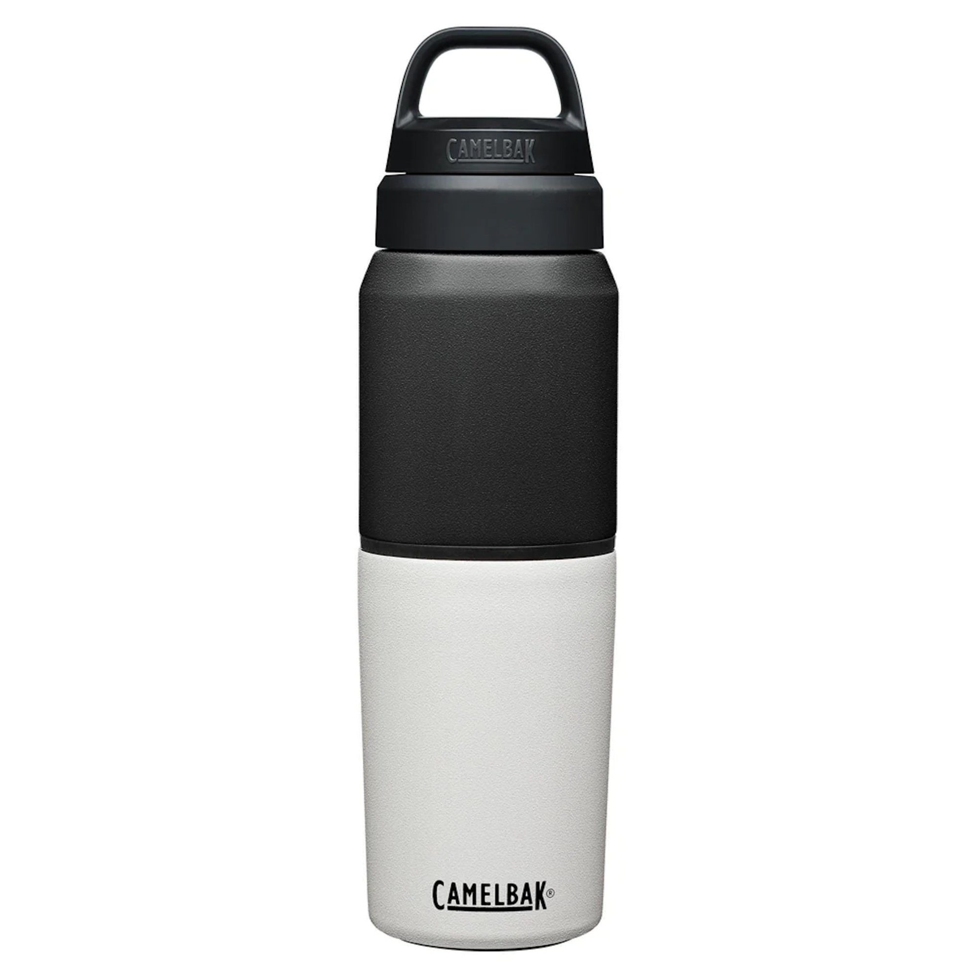 MultiBev Thermoflasche isolierte Trinkbecher Edelstahl schwarz-weiss Trinkflasche Thermosbecher Camelbak