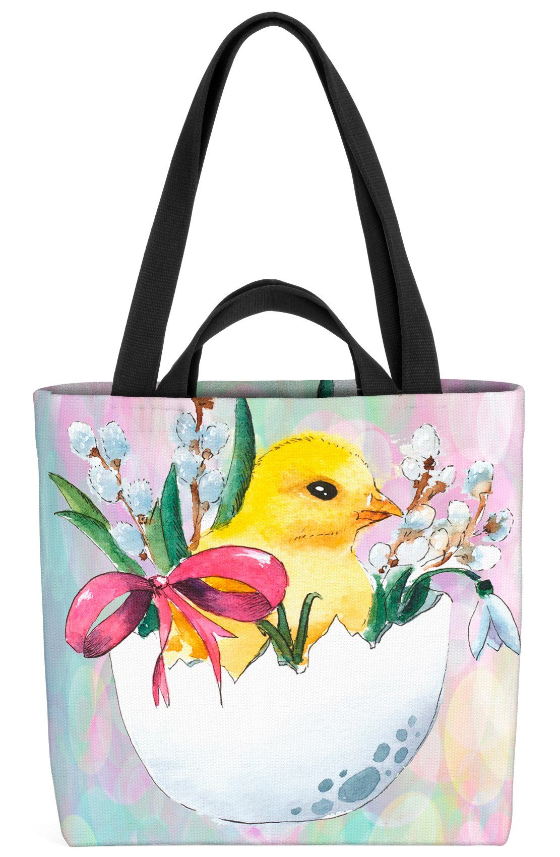 Tiere Tasche Henkeltasche Bag Küken Shopper (1-tlg), Palmkätzchen VOID Einkaufstasche Ostern
