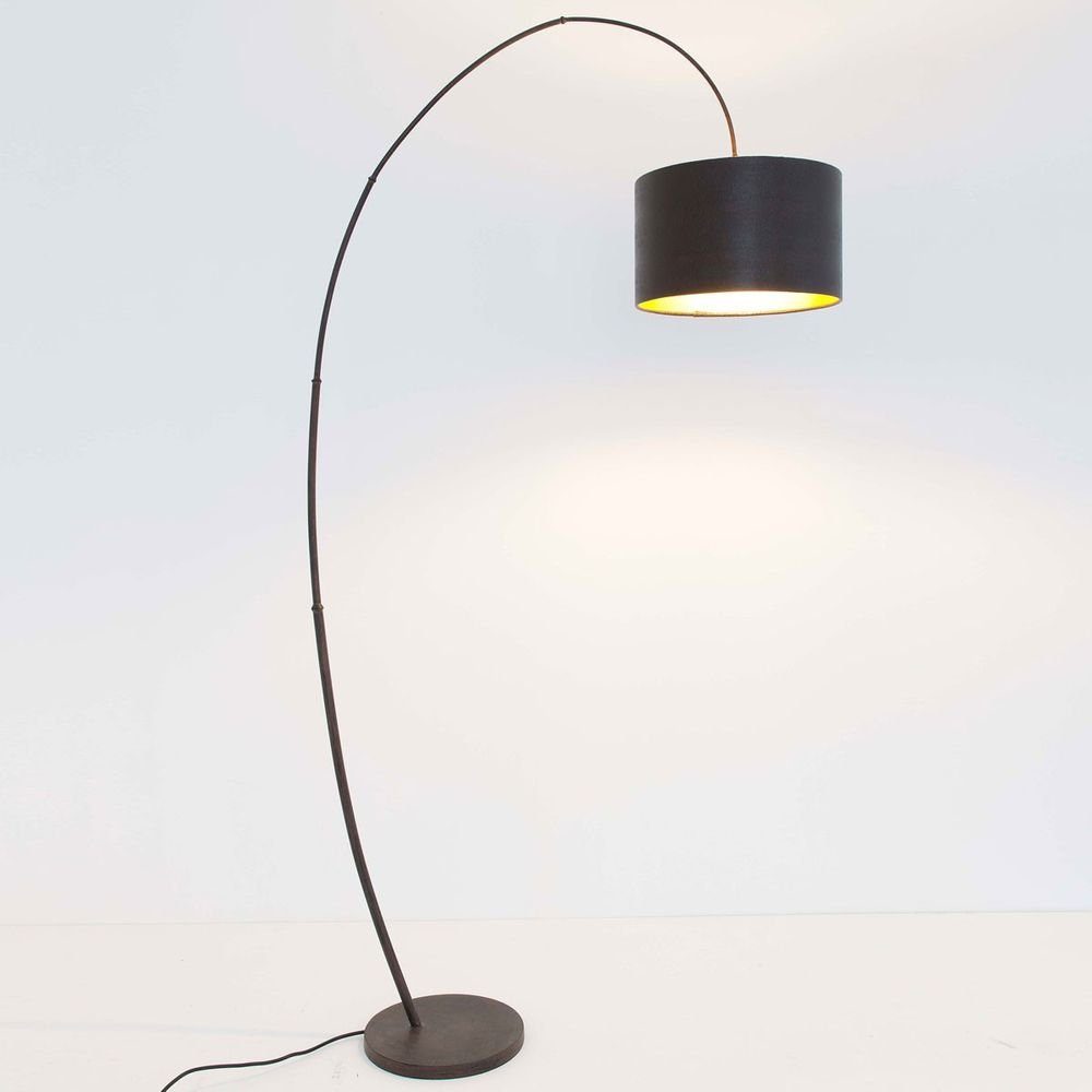 Holländer Stehlampe Bambus Arco Eisen Braun-Schwarz braun, schwarz