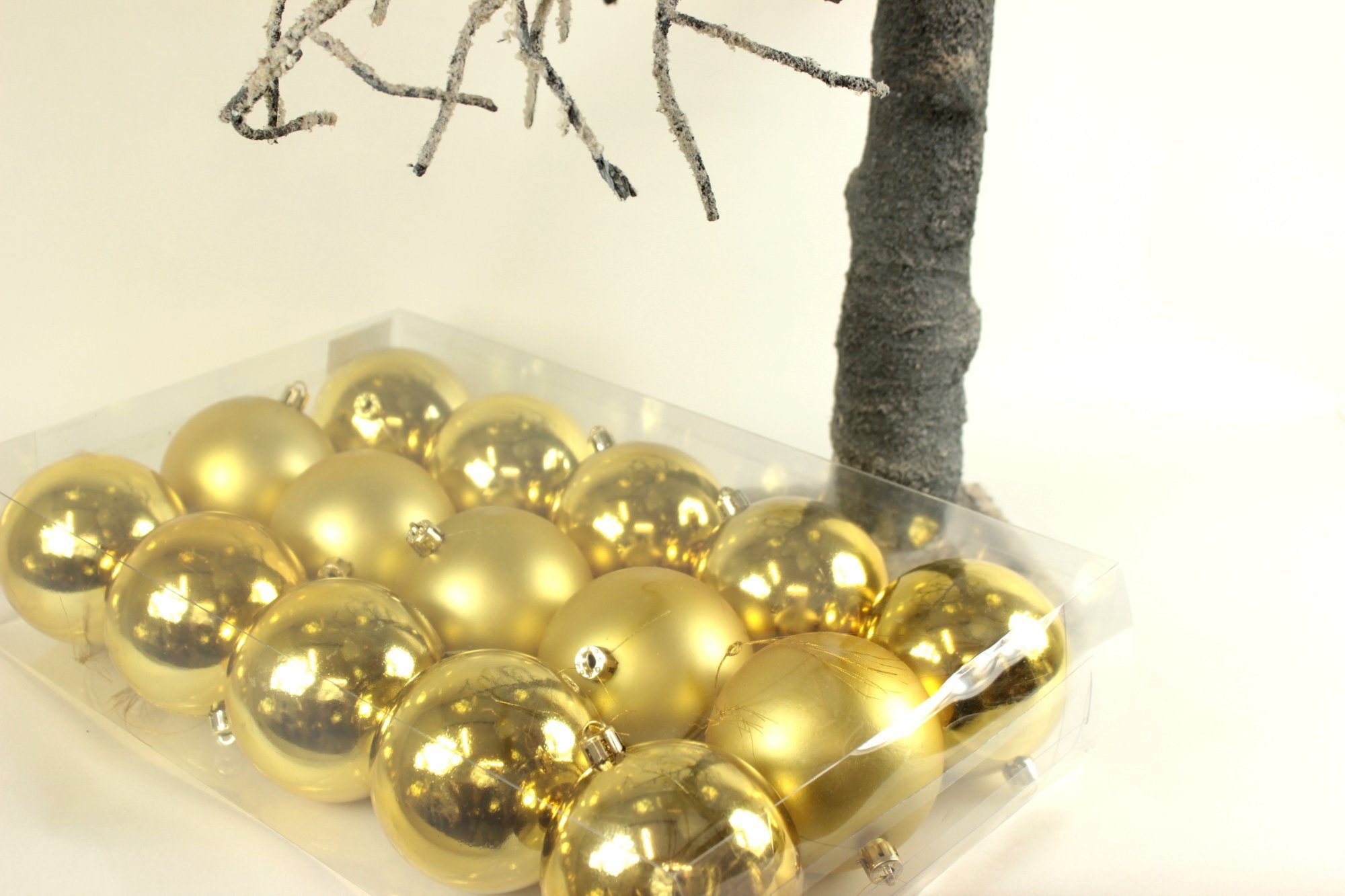 der 8 in 15 Weihnachtsbaumkugel gold cm Weihnachtskugeln Box Stück Lucht