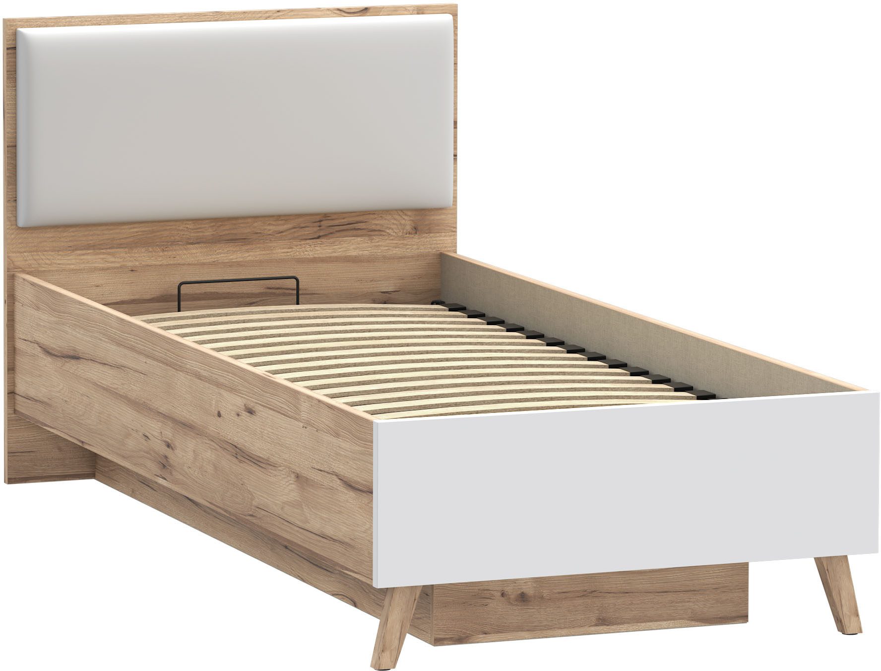 FORTE Stauraumbett Vankka viel Stauraum, skandinavisches Design, Made in Europe, aufklappbarer Lattenrost, weitere Produkte zur Serie erhältlich – Bild 5 von 5