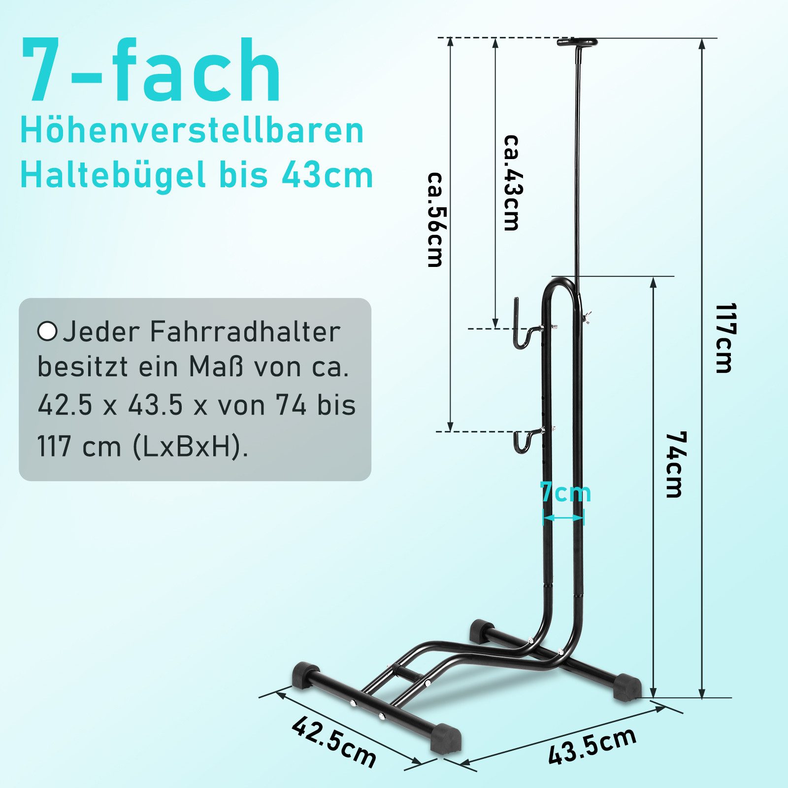 Clanmacy Fahrradständer Radständer Geeignet für Vorderrad oder Hinterrad, 3 Funktionen