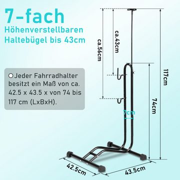Clanmacy Fahrradständer Radständer Boden 3 Funktionen zum waagerecht und senkrecht Einhängen