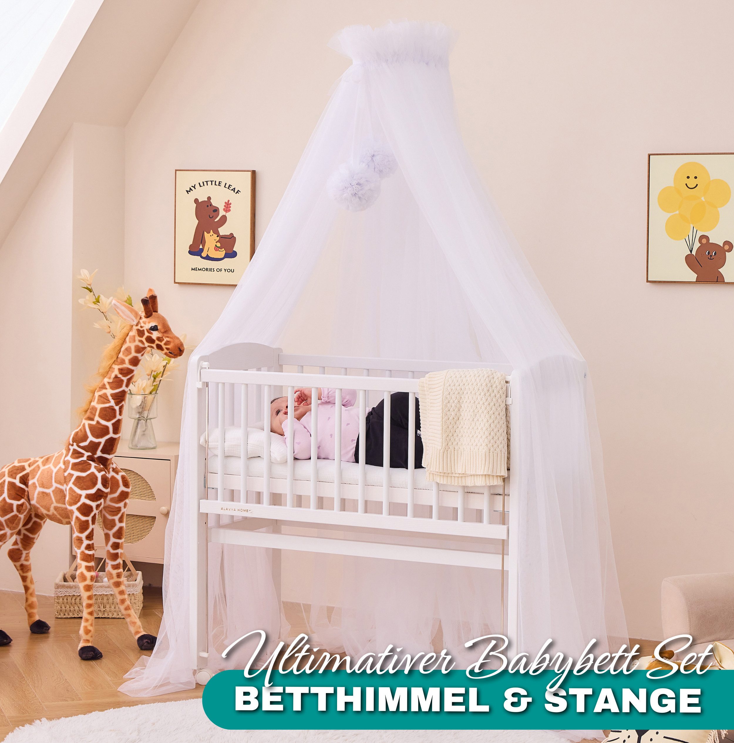 Alavya Home® Betthimmel 12 Meter Tüll Moskitonetz mit 2 Bommeln und Himmels günstig online kaufen