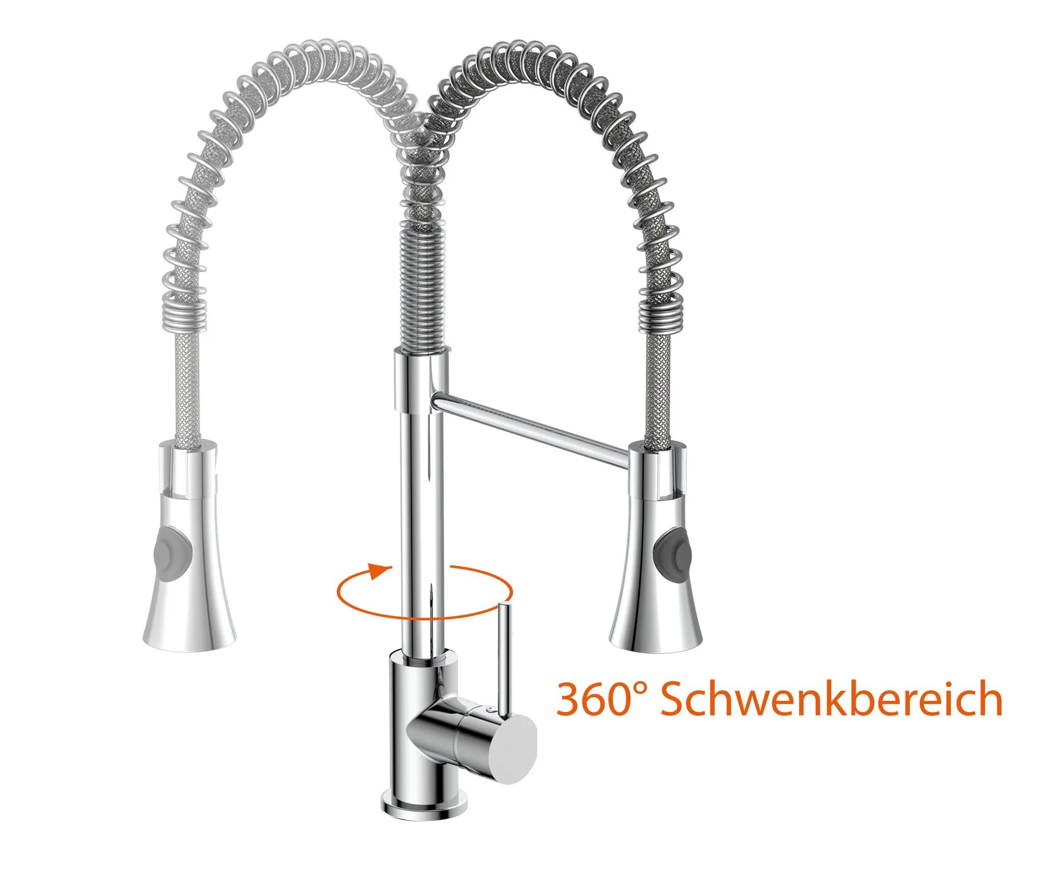 Eisl Spültischarmatur LEON Niederdruck Wasserhahn ausziehbar, 360° schwenkbare Mischbatterie