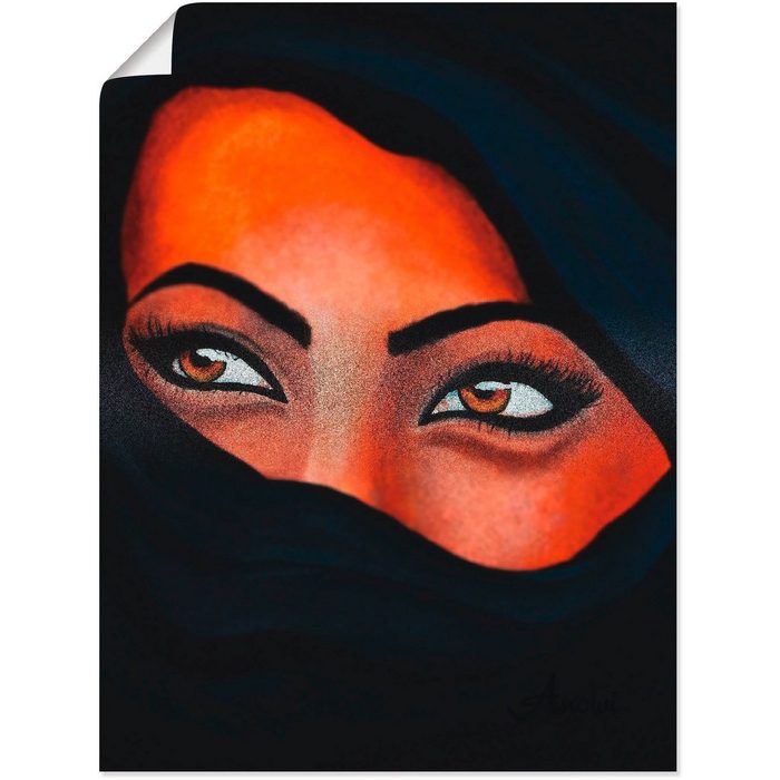 Artland Wandbild Tuareg - Der Sand auf deiner Haut Frau (1 St) als Leinwandbild Wandaufkleber oder Poster in versch. Größen