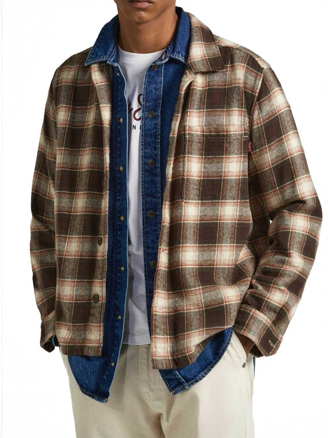 Pepe Jeans Langarmhemd Regular Fit Flanellhemd - Chaendler Trail