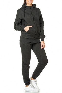 L.gonline Freizeitanzug Damen Jogging-ANZUG X240, Prime (Kapuzenjacke mit Reißverschluss, Hose, 2-tlg), Fitness Freizeit Casual