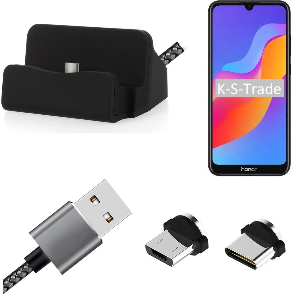 K-S-Trade® Hochwertiges Magnet-Lade-Kabel Sync-Kabel Daten-Kabel Für Huawei Honor 8S Mit USB-Typ-C-Anschluss Und Micro-USB-Anschluss 2A Bis Zu 480mbps 