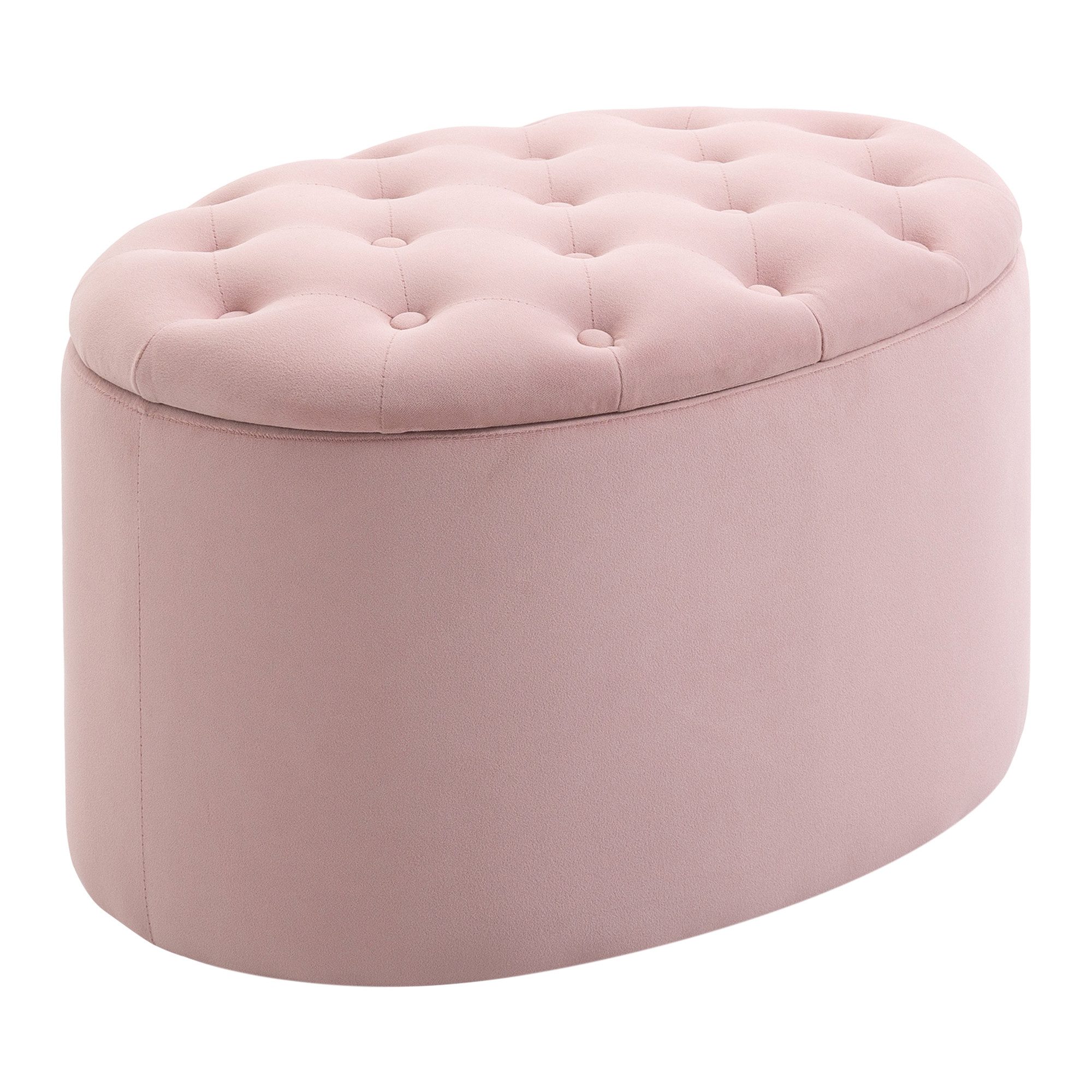 HOMCOM Sitzbank Polsterbank mit Stauraum (Aufbewahrungsbank, 1-St., Lagerbank), samtartiges Polyester Rosa 71 x 52 x 42 cm