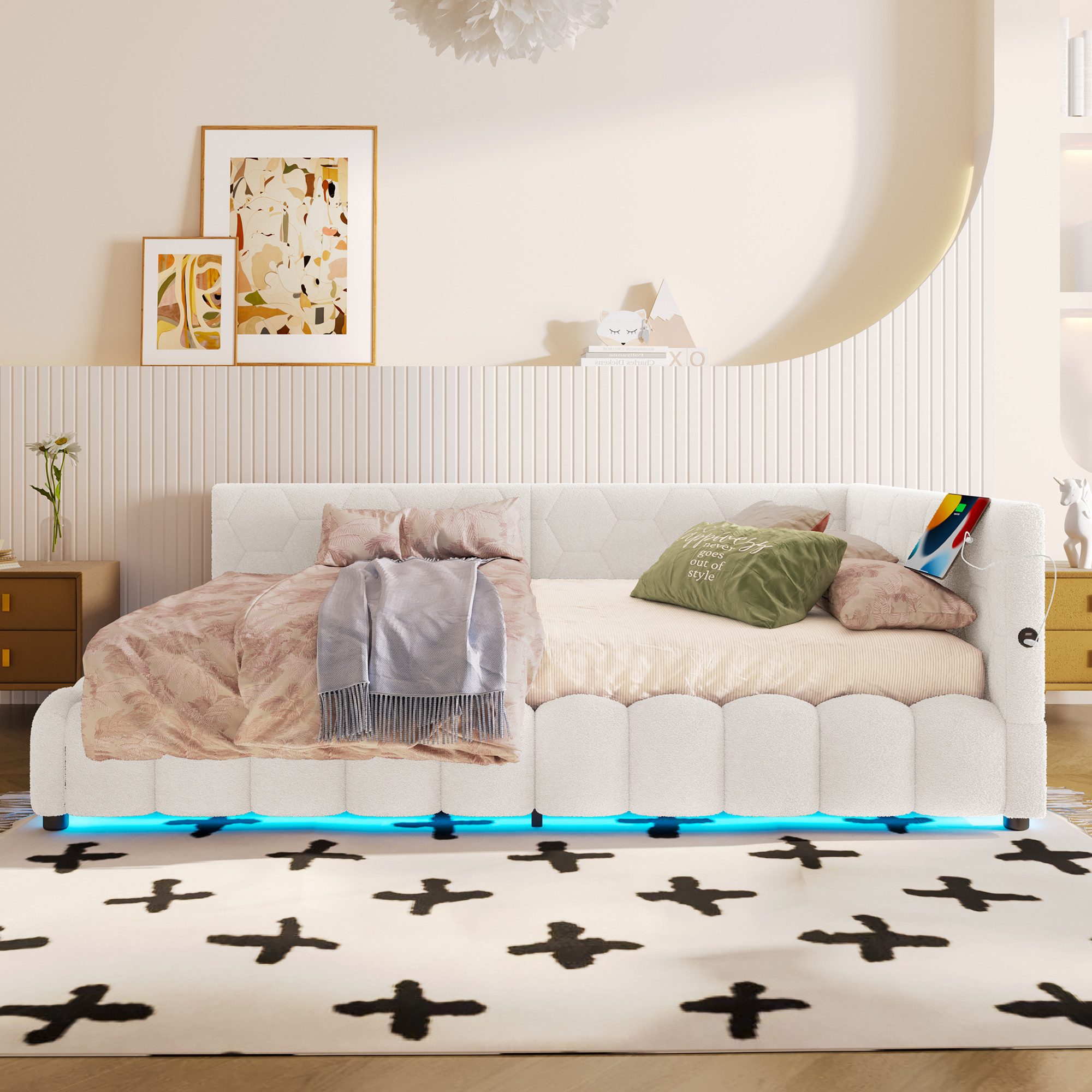 HAUSS SPOLE Schlafsofa 140x200cm mit LED-Lichtleiste, günstig online kaufen