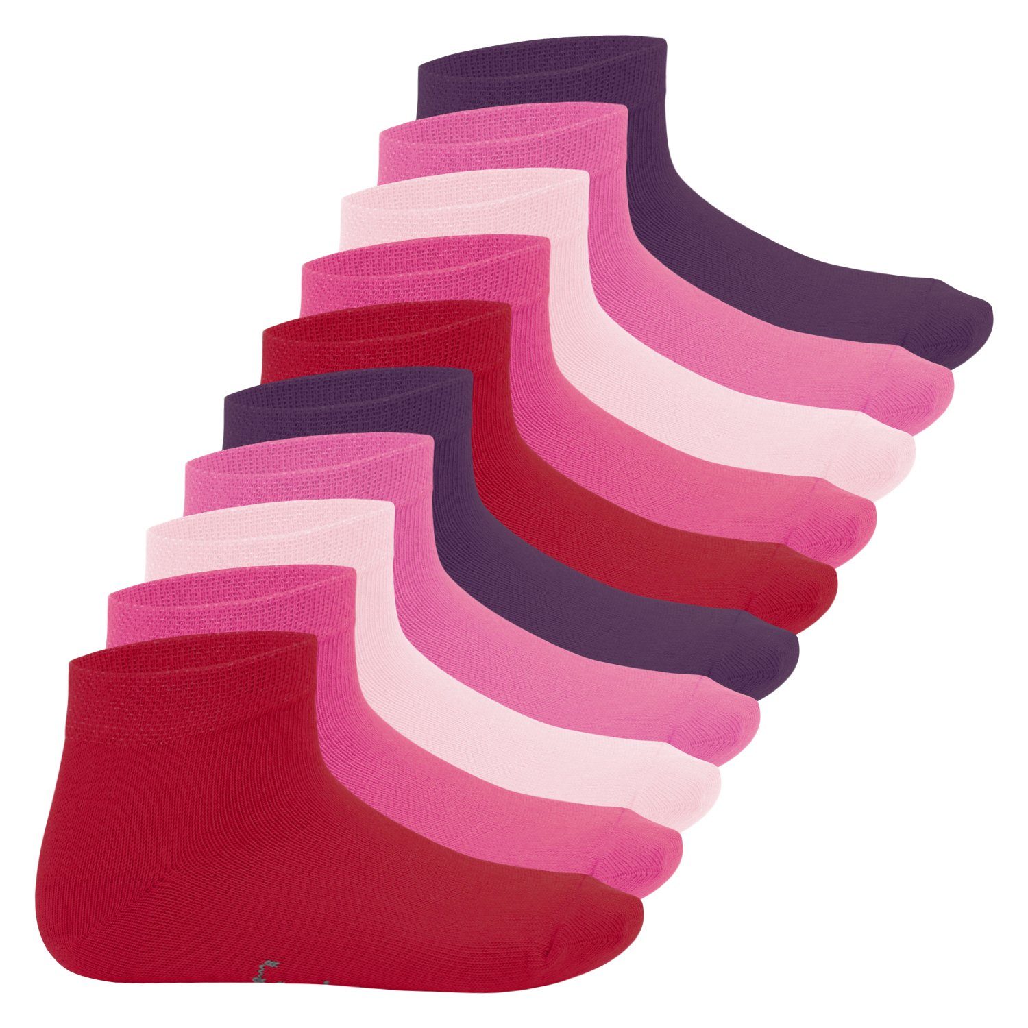 Footstar Kurzsocken Sneak it! Kinder Kurzschaft Paar) Socken (10 Jungen Mädchen & Berryfarben