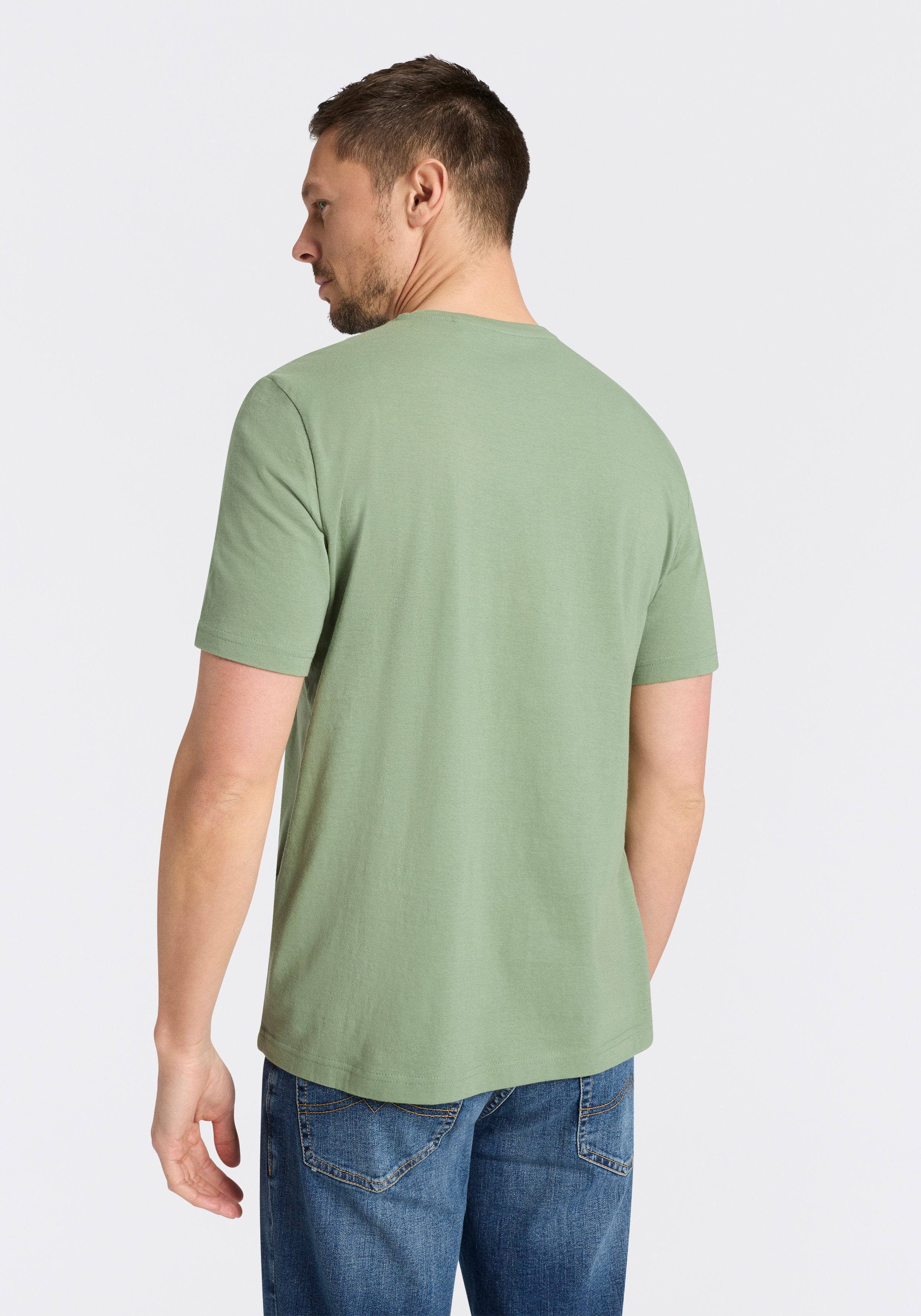 MUSTANG Kurzarmshirt Alex Logoprint Kurzarm, normale Passform