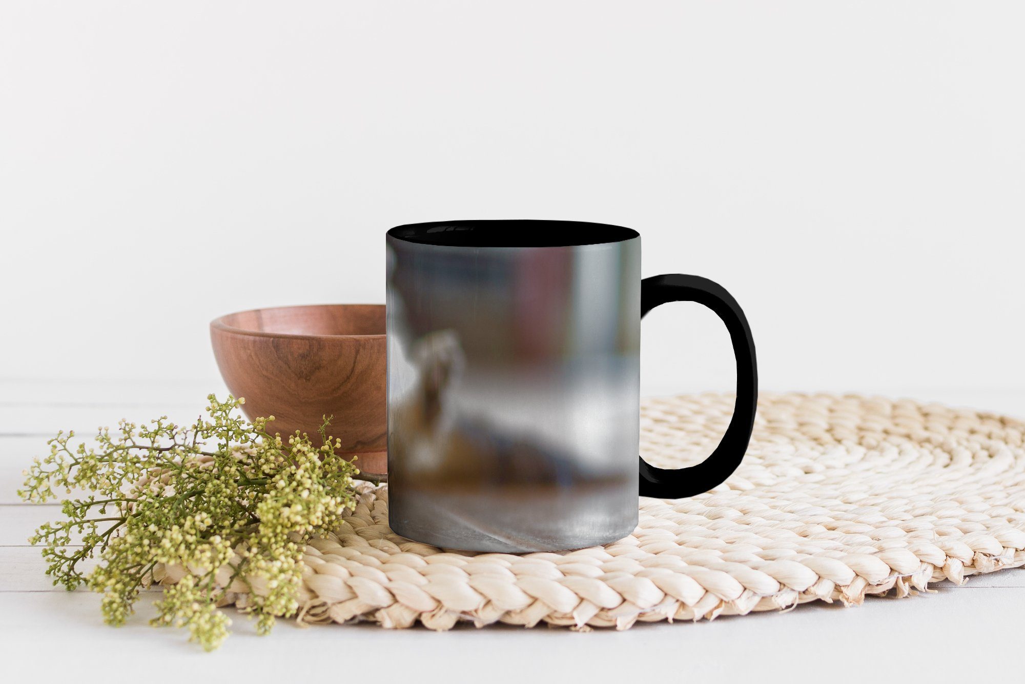 Coon Rücken Zaubertasse, Keramik, dem Geschenk verspielter Tasse Maine Teetasse, Kaffeetassen, Farbwechsel, liegend, MuchoWow auf Ein