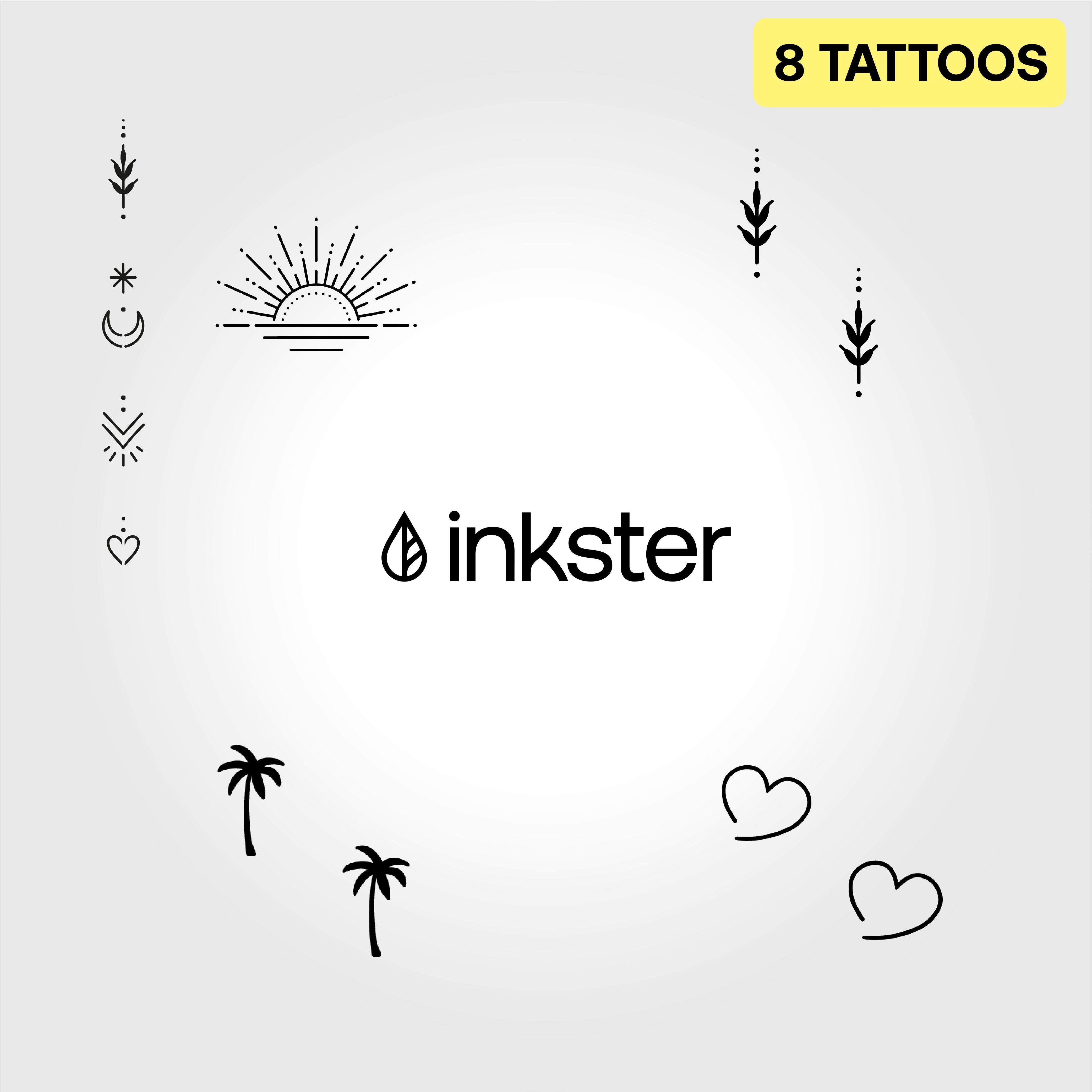 Inkster Schmuck-Tattoo Inkster Bundles 2, wasserfestes temporäres Tattoo, 2 Wochen Halt
