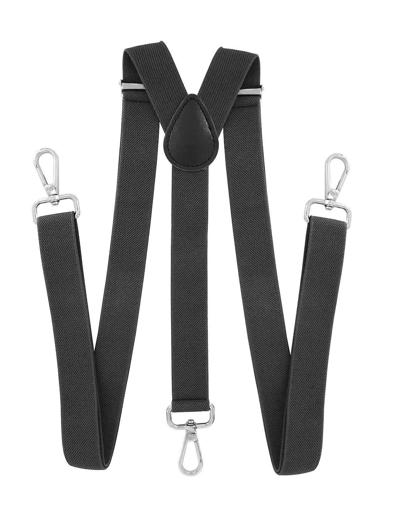 axy Hosenträger Herren Hosenträger 3 robusten Karabiner Verschluss 2,5 cm breit Y-Form verstellbar und elastisch 120cm Lang