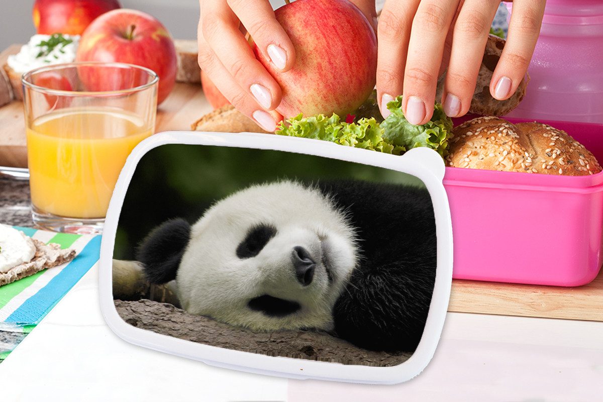 MuchoWow Lunchbox Panda - Bären - China, Kunststoff, (2-tlg), Brotdosen, Lunch Box, Brotbox für Kinder und Erwachsene