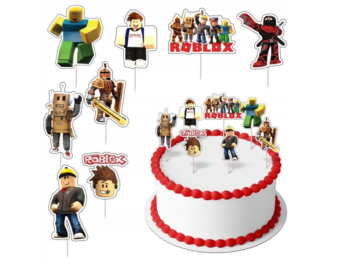 Festivalartikel Tortenstecker Roblox Topper Set 8 Stk Geburstag Torten Deko Kuchen Junge