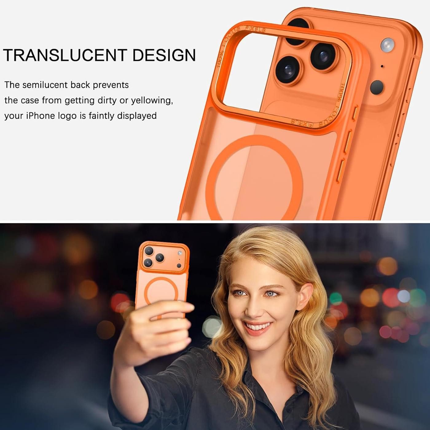 CoolGadget Handyhülle Magnet Hülle für iPhone 17 Pro Schutzhülle mit Metall Kamerarahmen 6,3 Zoll, magnetisches Schutzcase Matt Stoßfest kompatibel mit Magsafe  – Bild 5 von 5