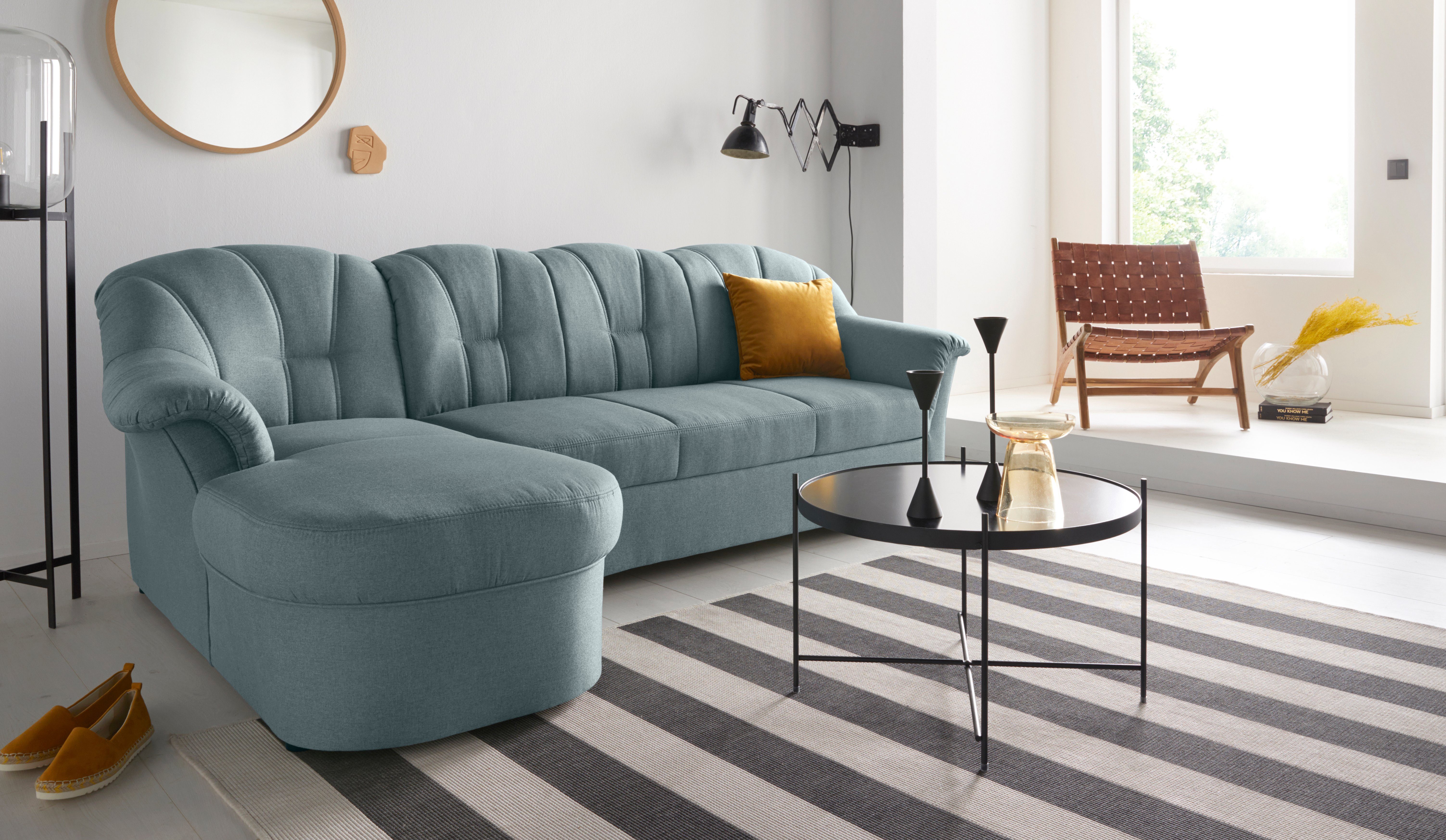DOMO collection Ecksofa Papenburg, zeitlose Rückensteppung, günstig online kaufen
