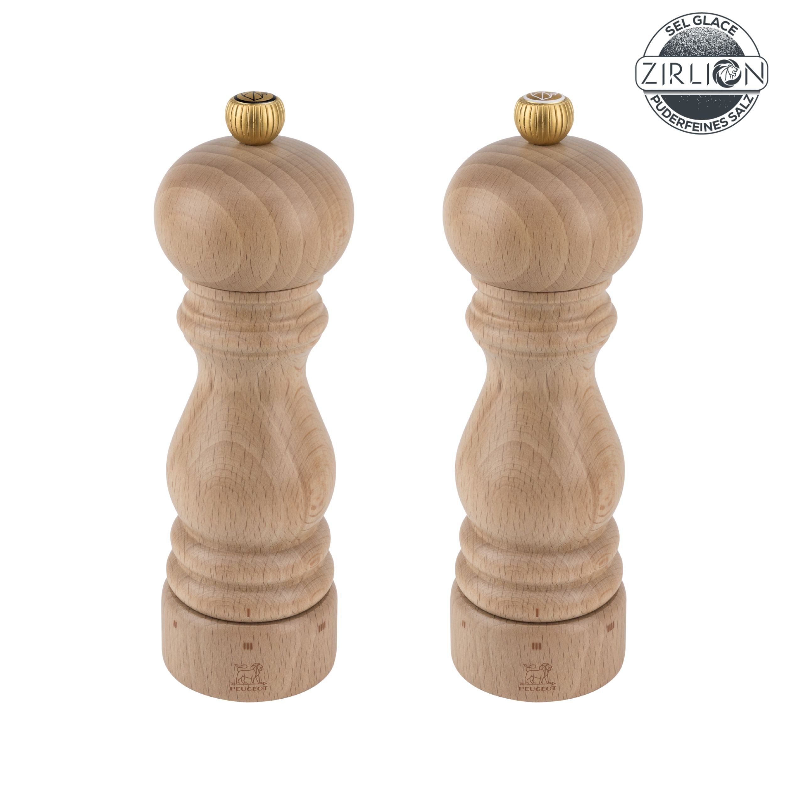 PEUGEOT Salz-/Pfeffermühle PARIS 18cm Pfeffermühle Salzmühle Buchenholz Zirkonia-Mahlwerk Manuell