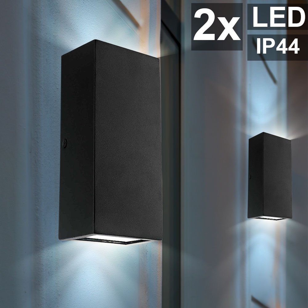 AußenWandleuchte, 2er Set LED Außen Wand Strahler Terrassen