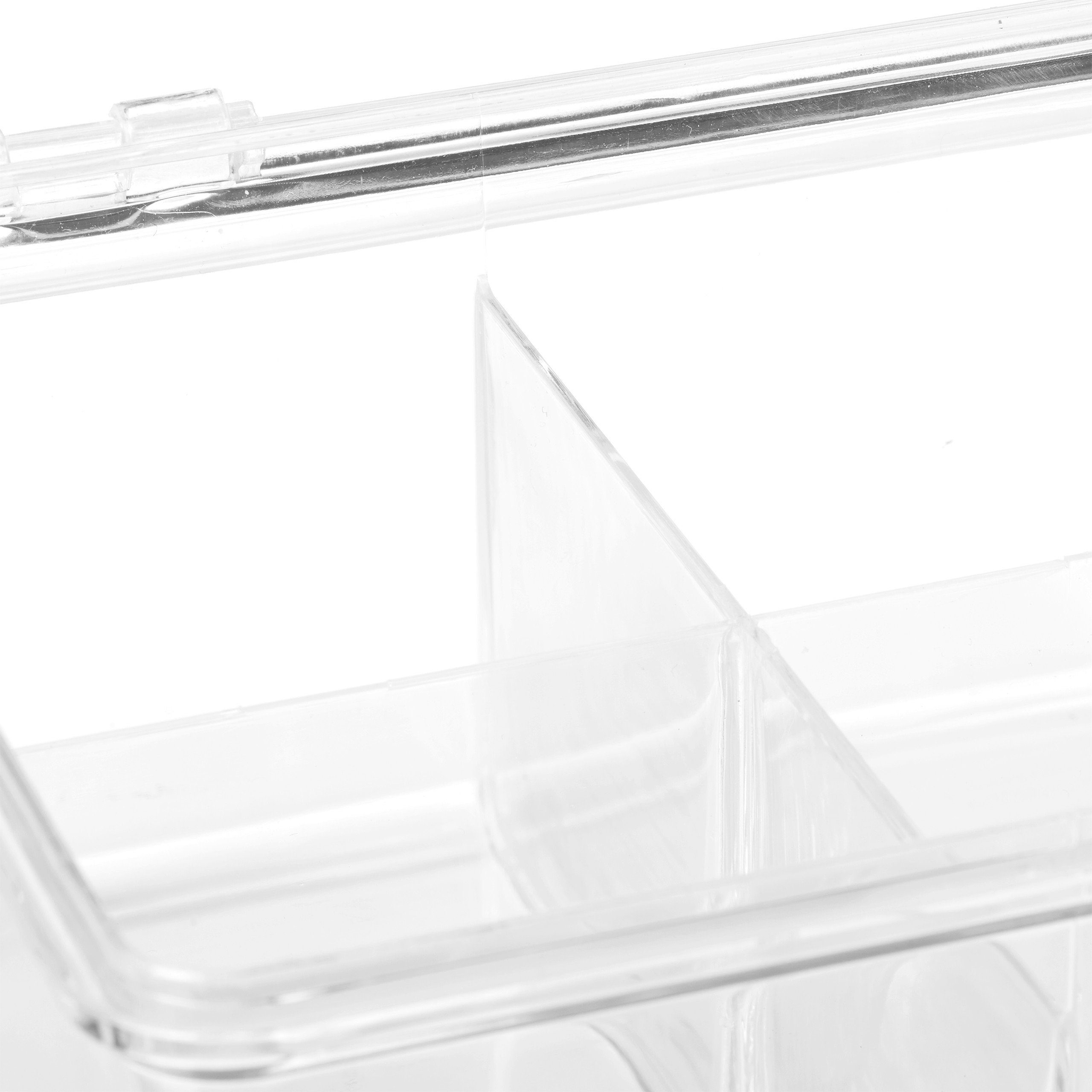 Teebox mit x 6 Fächern, relaxdays 2 transparent Teebox Kunststoff