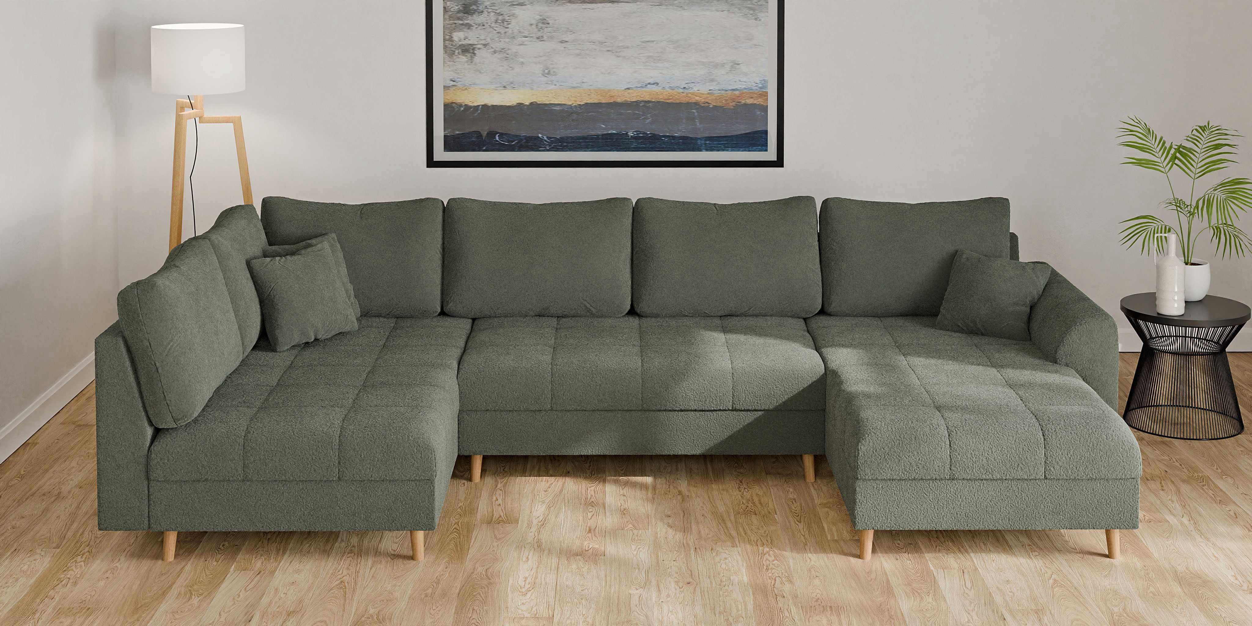 Home affaire Wohnlandschaft "CHARRE U-Form mit Ottomane, Maße B/T/H: 310/16 günstig online kaufen