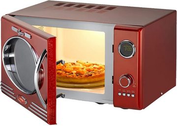 MELISSA Mikrowelle Classico Retro Design Microwelle Microwave, Mikrowelle, Grill, Kombistufe: Mikrowelle + Grill, 23,00 l, Grill, inklusive Grillrost, mit Uhr, 12 automatische Garprogramme