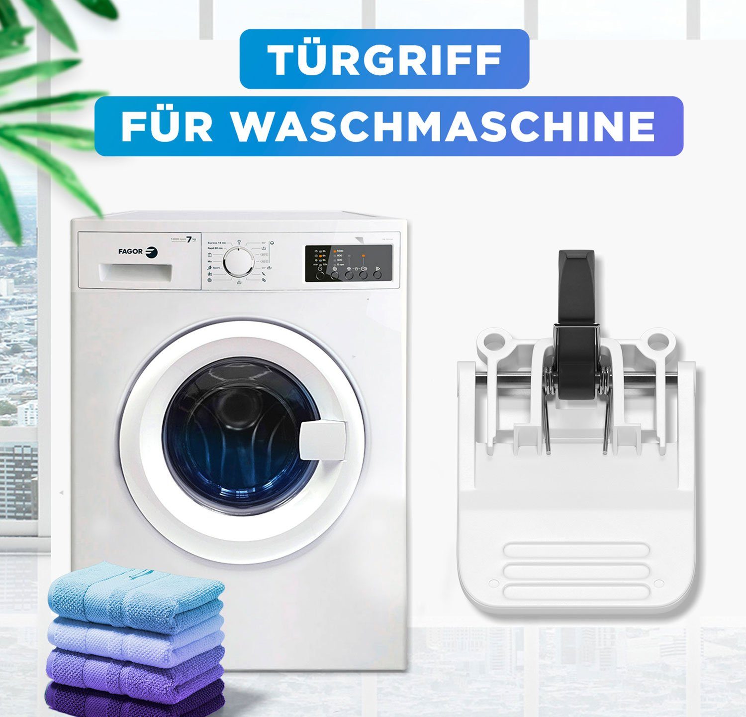 Waschmaschine Griff für VIOKS 55X9898, LA8E000L0 Ersatz weiß Brandt Türgriff für Fagor