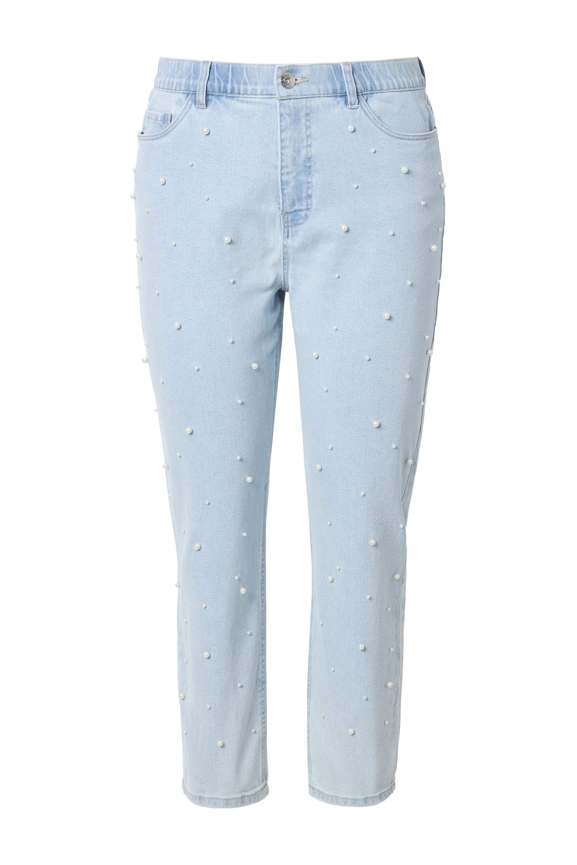 Studio Untold Regular-fit-Jeans Mom-Jeans Zierperlen 5-Pocket günstig online kaufen