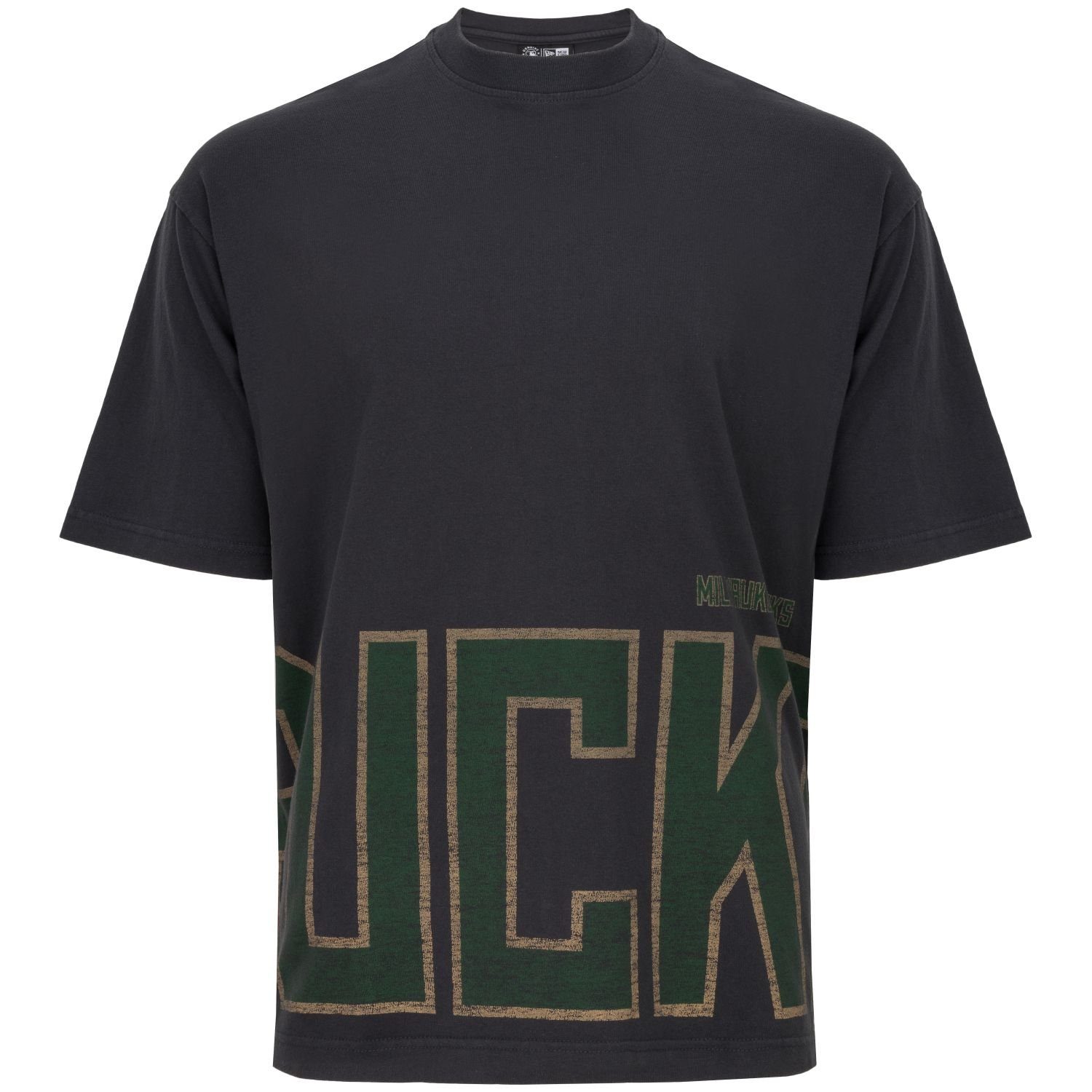 New Era Print-Shirt Oversized WASHED Milwaukee Bucks