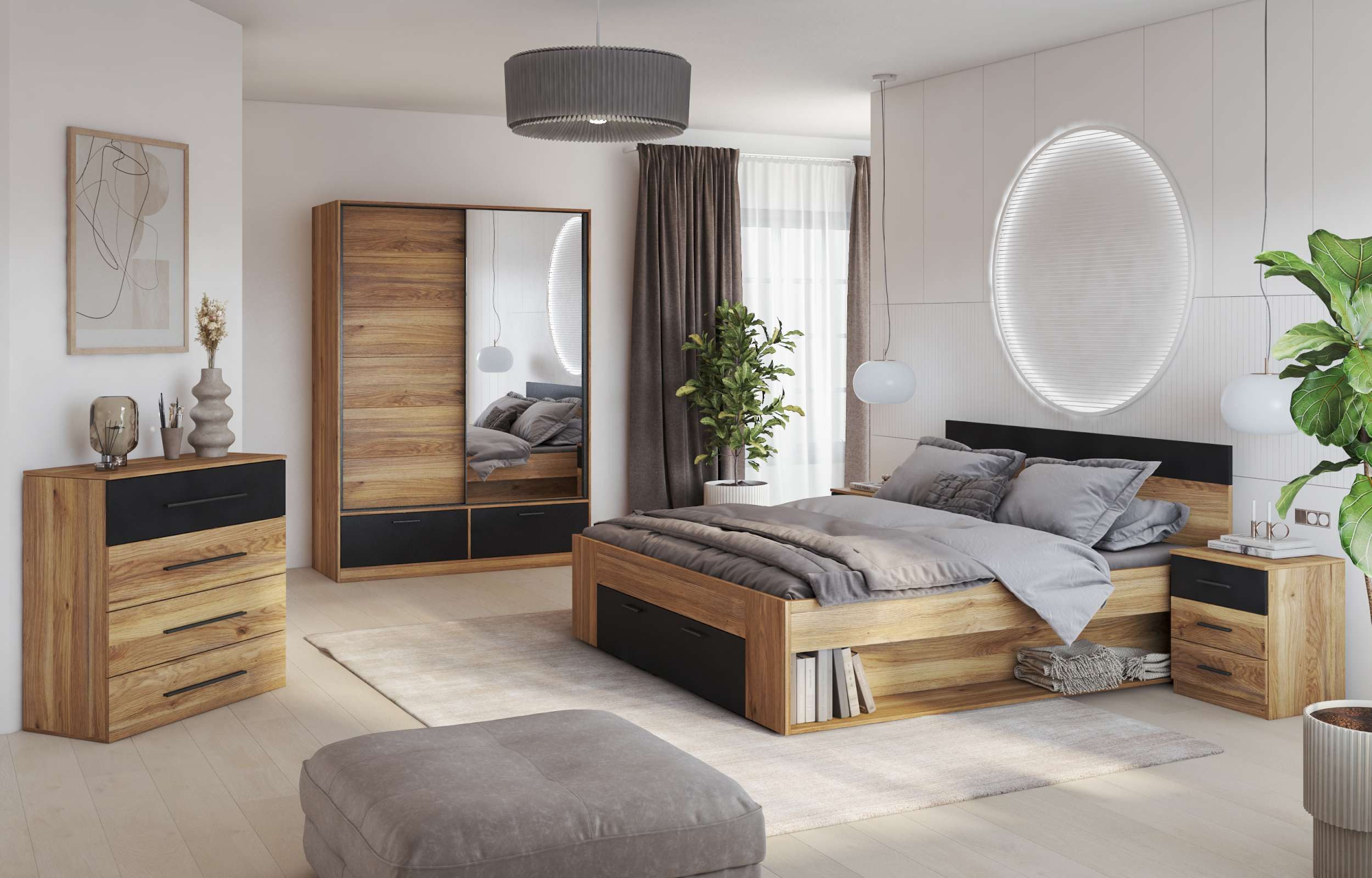 99rooms Schlafzimmer-Set Era, (Set (5-St), Komplett Schlafzimmer), mit viel Stauraum, mit Schubkasten, ohne Matratze & Lattenrost