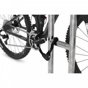 Dreifke Fahrradständer Fahrrad Anlehnbüge 9510, zum Einbetonieren, mit Knierohr, B270mm, für 2 Fahrräder