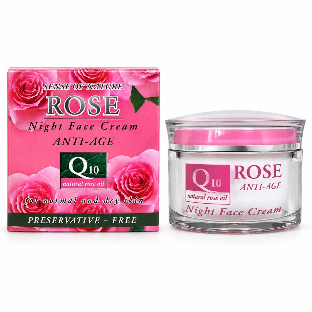 Aroma Essence Gesichtspflege Rose Q10 Nachtcreme – reichhaltige Gesichtspflege für normale &