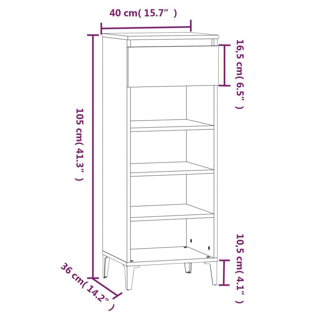 40x36x105 Regal cm Sonoma-Eiche Holzwerkstoff Eiche Sonoma Schuhregal vidaXL