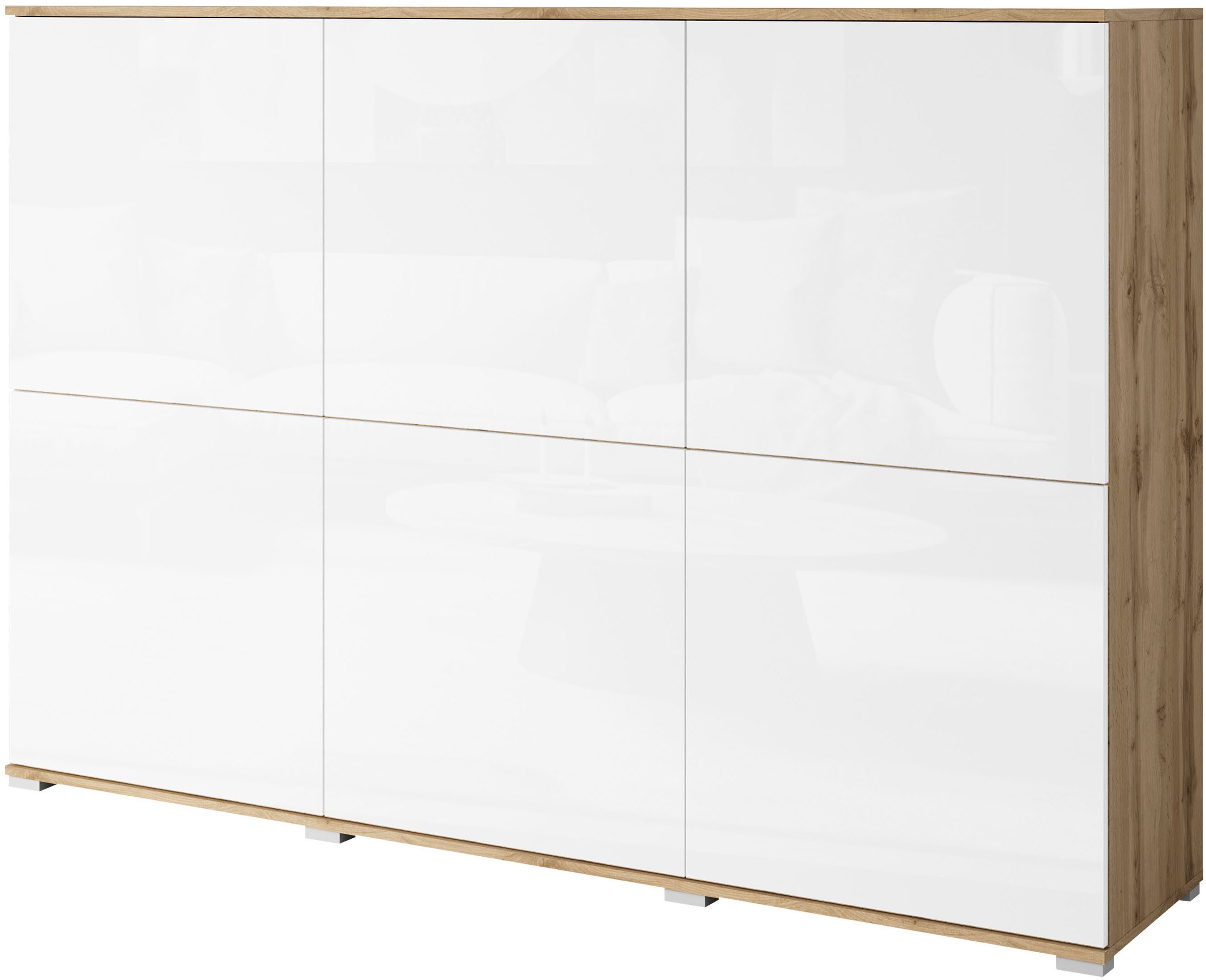 INOSIGN Highboard Kenia, moderne grifflose Hochkommode mit 6 Türen, Breite günstig online kaufen