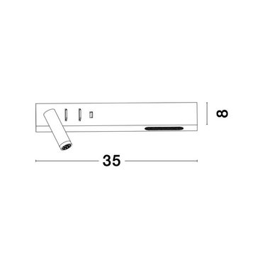 click-licht LED Wandleuchte LED Wandleuchte Vida in Schwarz 2x 4W 650lm links, keine Angabe, Leuchtmittel enthalten: Ja, fest verbaut, LED, warmweiss, Wandleuchte, Wandlampe, Wandlicht