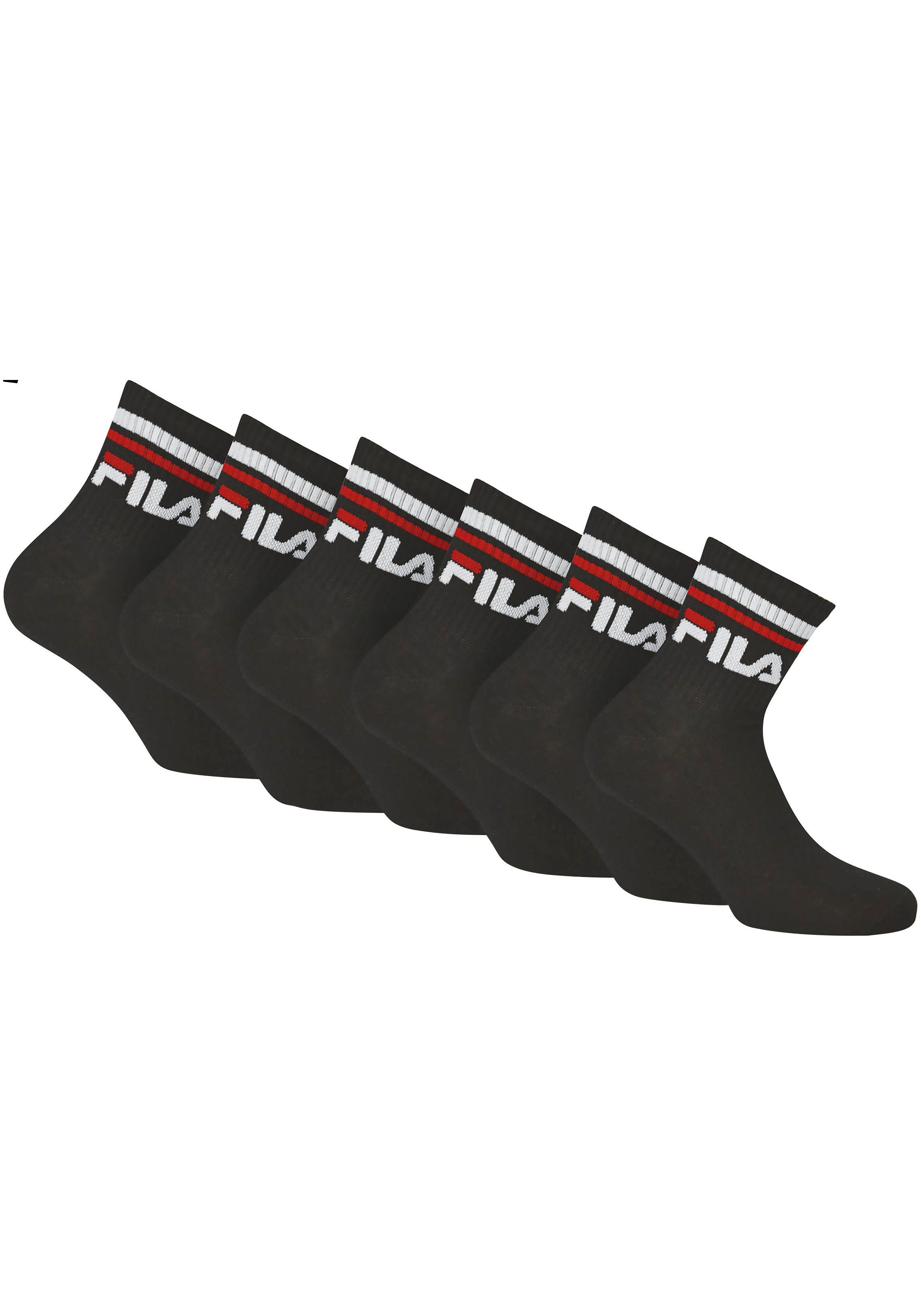 Fila Kurzsocken UNISEX QUARTER PLAIN SOCKS (6-Paar) mit Logo-Schriftzug