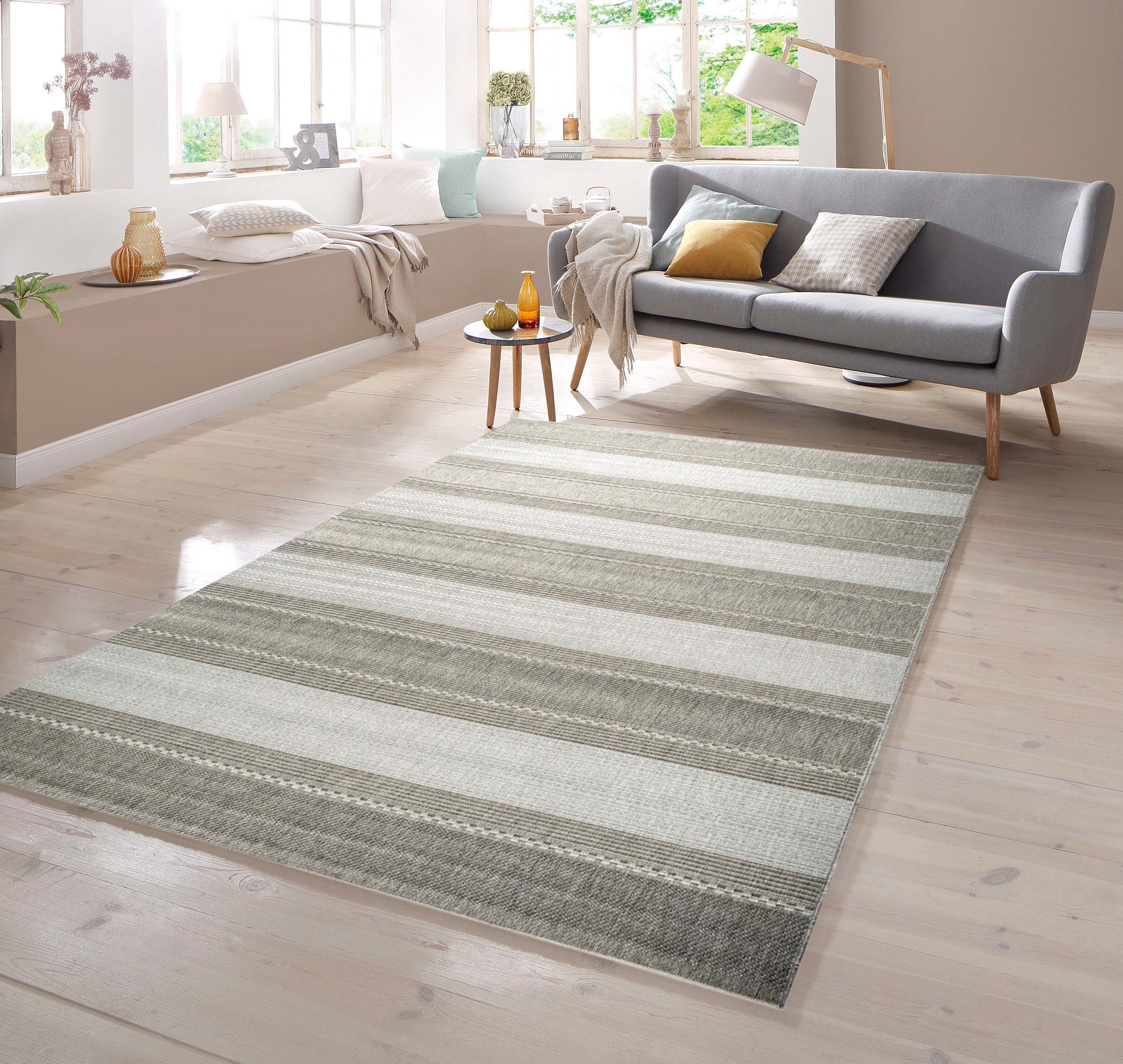TeppichHome24 Teppich Teppich Sisal Optik Grau, günstig online kaufen