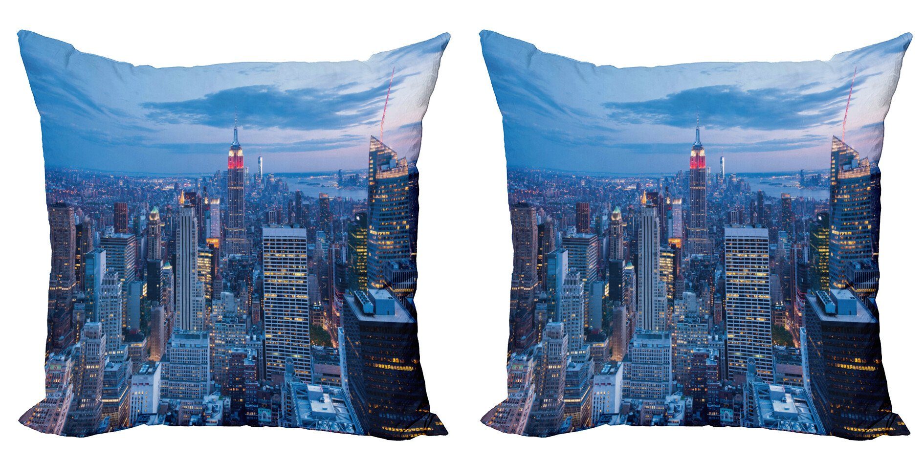 Kissenbezüge Modern Accent Doppelseitiger Digitaldruck, Abakuhaus (2 Stück), Landschaft Sonnenuntergang in NYC Foto