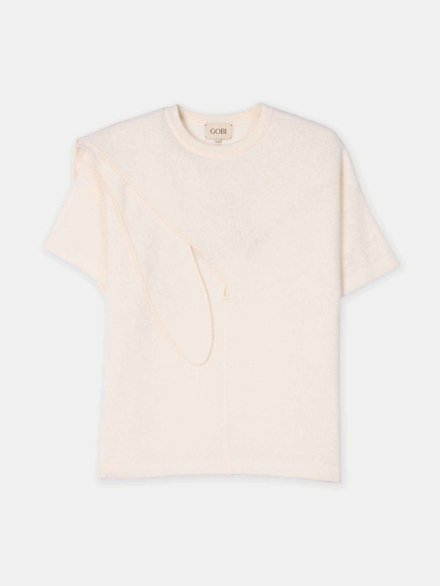 GOBI Cashmere Rundhalspullover Kaschmir-T-Shirt mit Schleifendetail