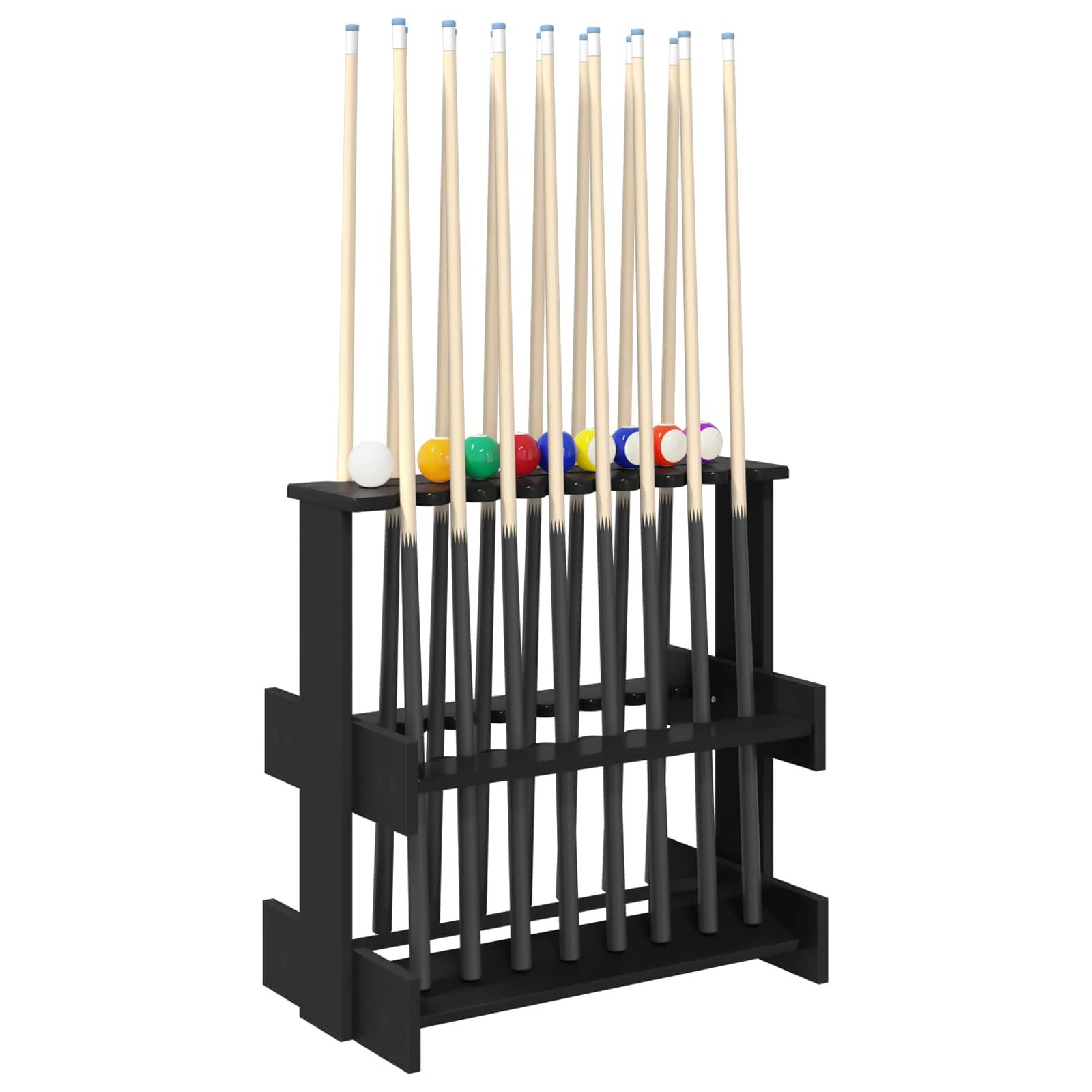 vidaXL Billardtisch Billardqueue-Ständer Holzwerkstoff 60 x 35 x 60 cm Schwarz, (1-tlg)